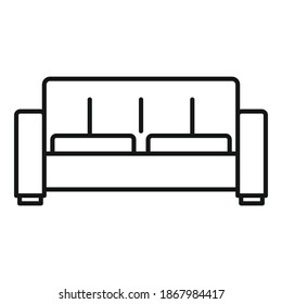 Folding sofa icon. Outline folding sofa vector icon for web design isolated on white background