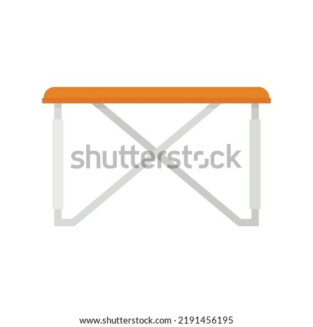 Folding steel table icon. Flat illustration of folding steel table vector icon isolated on white background