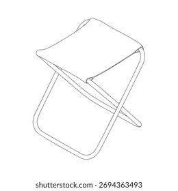 Fezes dobráveis - ilustração vetorial preto e branco isométrico desenhado à mão.