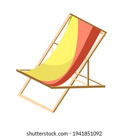 A folding sunbed for relaxing in nature or on the beach. Isolated element on a white background.