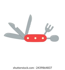 Folding swiss knife isolated element vector illustration