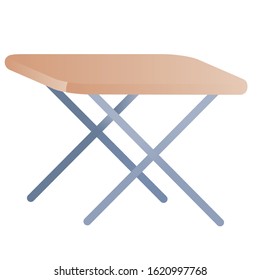 folding table for camping, isolated object on a white background,
