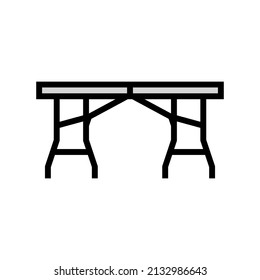 folding table color icon vector. folding table sign. isolated symbol illustration