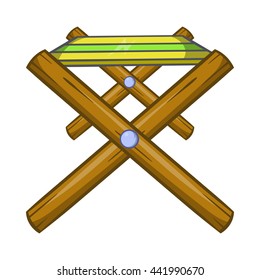 Folding table icon in cartoon style isolated on white background. Furniture symbol