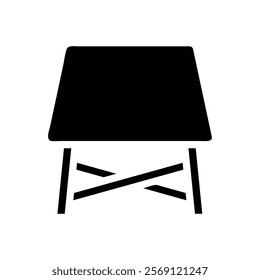 Folding table icon. Concept of furniture, portability, and convenience.