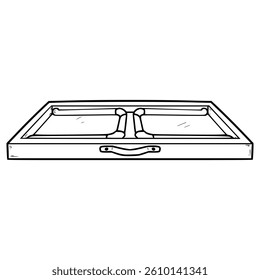 folding table illustration hand drawn outline vector