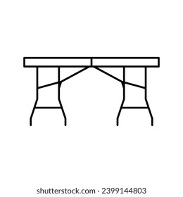 folding table line icon vector. folding table sign. isolated contour symbol black illustration