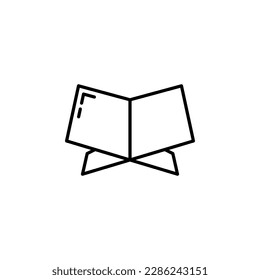 folding table for reading the Al Quran line icon. minimal, simple and clean concept. used for icon, logo, symbol or sign