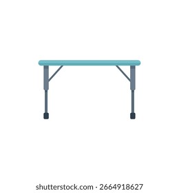 Folding table is standing isolated on white background, in flat style