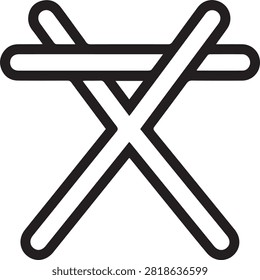 Folding table trestle stand line icon vector sign