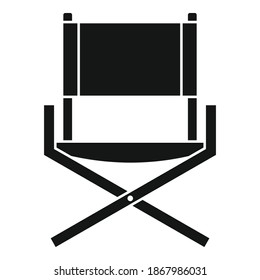 Folding textile chair icon. Simple illustration of folding textile chair vector icon for web design isolated on white background