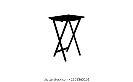 Folding Tray Table silhouette, high quality vector