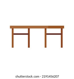 Folding wood table icon. Flat illustration of folding wood table vector icon isolated on white background