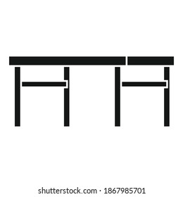 Folding wood table icon. Simple illustration of folding wood table vector icon for web design isolated on white background