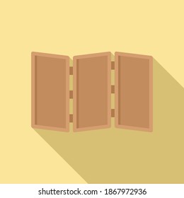 Folding wood wall icon. Flat illustration of folding wood wall vector icon for web design