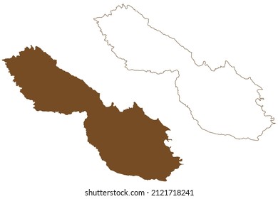 Folegandros island (Hellenic Republic, Greece, Greek island) map vector illustration, scribble sketch Pholegandros map