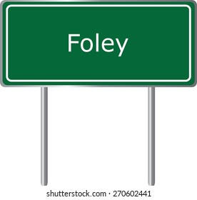 Foley, Alabama, road sign green vector illustration, road table, USA city