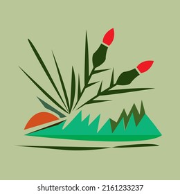 foliage abstract for wall arts vector 
