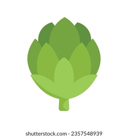 Foliage artichoke icon flat vector. Vegetable food. Cooking art isolated