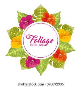 foliage of beautiful flowers design 
