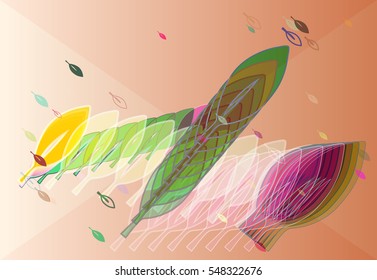 foliage between magical fantasy, different adornment with group.