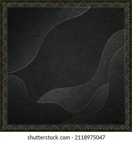 Diseño de patrones de bufanda en negro y dorado, hijab de patrón cuadrado, textura de tela de bufanda de seda 1