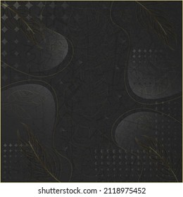 Diseño de patrones de bufanda en negro y dorado, hijab de patrón cuadrado, textura de tela de bufanda de seda 4