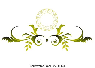 foliage border with center design  - use with or without