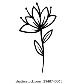 Foliage botanical simple floral plant line for beauty logo illustration art