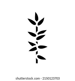 foliage branch glyph icon vector. foliage branch sign. isolated contour symbol black illustration