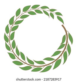 Foliage circle image for logo template and card design. Vector illustration.