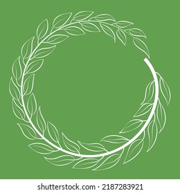 Foliage circle image for logo template and card design. Vector illustration.