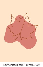 Foliage continuous one line drawing with abstract shape. Foliage drawing with abstract shapes. Abstract plant art design for print, cover, wallpaper, wall art.