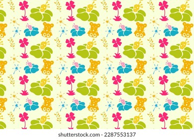 Foliage Cute feminine Abstract Flowers Seamless Patterns Backgrounds
