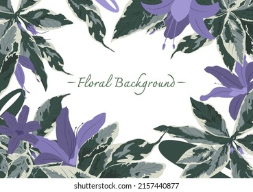 armazón folicular y floral en el fondo del vectorial del tema forestal