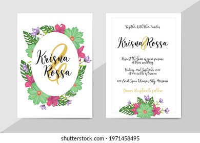 Foliage Floral Wedding Invitation Template