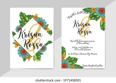 Foliage Floral Wedding Invitation Template