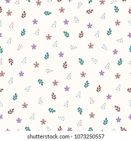 foliage flowers spring seamless pattern