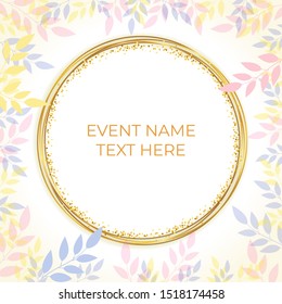 Foliage frame banner background illustration with copy space 
