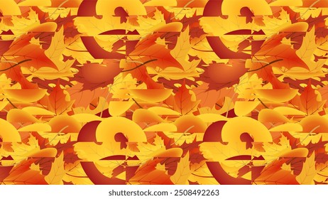 Foliage in the ground. Autumn fall leaves of maple trees. vector illustration isolated on white background.