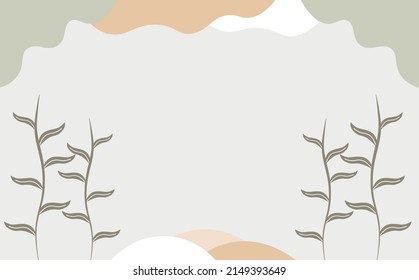 Foliage hand drawn boho vector background decorated by curvy shapes. Suitable for design template, wallpaper, backdrop, prints, and cover.