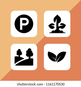 foliage icon. 4 foliage set with park, plant and tree vector icons for web and mobile app