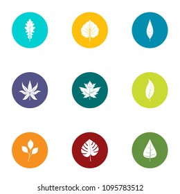 Foliage icons set. Flat set of 9 foliage vector icons for web isolated on white background