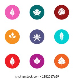 Foliage icons set. Flat set of 9 foliage vector icons for web isolated on white background