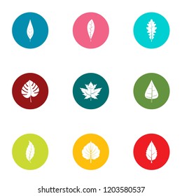 Foliage icons set. Flat set of 9 foliage vector icons for web isolated on white background