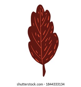 Foliage einzeln auf weißem Hintergrund. Botanische Herbstskizze, handgezeichnet mit Doodle-Vektorgrafik