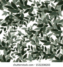 Foliage leafy seamless natural vector floral decorative fabric pattern 