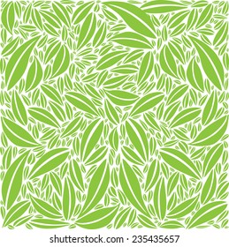 Foliage Pattern - Green and White Colors