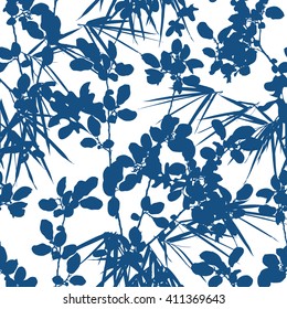 Foliage pattern seamless vector background tile