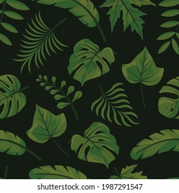 Foliage seamless pattern vector design.